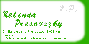 melinda presovszky business card